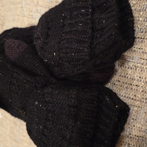 SONOMA WOMEN'S BLACK SPECKLED FLIP TOP WARM WINTER GLOVES ONE SIZE FITS MOST - Picture 1 of 10
